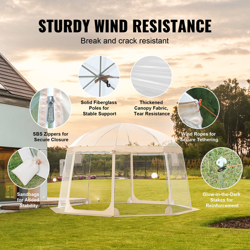 Αθλητική σκηνή VEVOR Instant Pop-Up Tent Shelter Ανθεκτικό στις καιρικές συνθήκες 12-15 άτομα Καθαρός