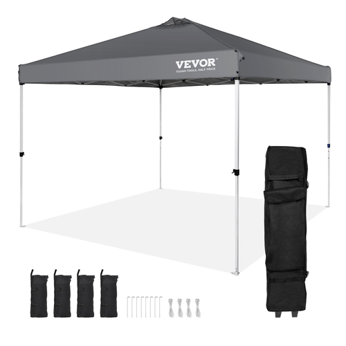 Σκηνή πάρτι με κουβούκλιο VEVOR Pop Up 10x10 ft με φορητή τσάντα για κάμπινγκ Dark Grey