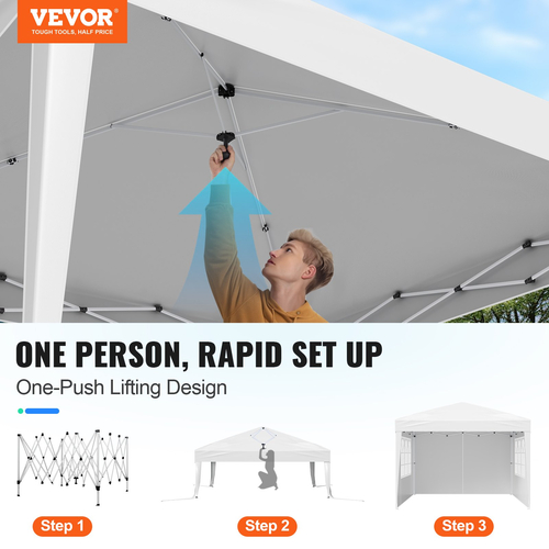 Σκηνή με κουβούκλιο VEVOR Pop Up 10&#039; x 10&#039; Sun Shelter Εξωτερικό κιόσκι με πλευρικά τοιχώματα