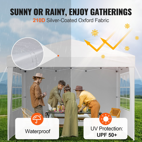 Σκηνή με κουβούκλιο VEVOR Pop Up 10&#039; x 10&#039; Sun Shelter Εξωτερικό κιόσκι με πλευρικά τοιχώματα