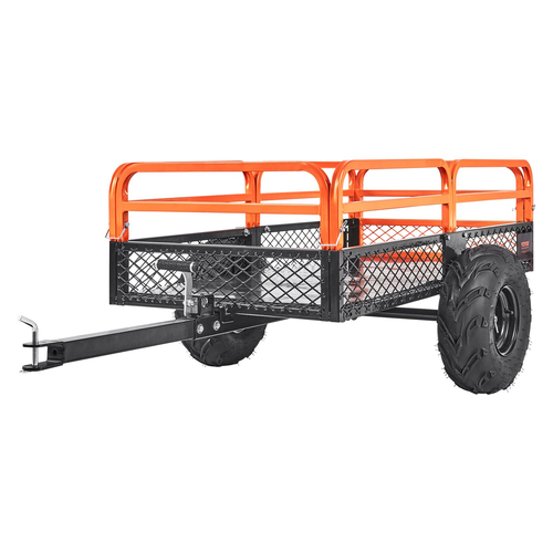 VEVOR Heavy Duty Steel ATV Dump Trailer, χωρητικότητα φορτίου 1500 λιβρών 15 κυβικά πόδια, ρυμουλκούμενο πίσω από το καρότσι χωματερής Garden Trailer, με αφαιρούμενα πλαϊνά και 2 ελαστικά, για χλοοκοπτικά, τρακτέρ, ATV, UTV