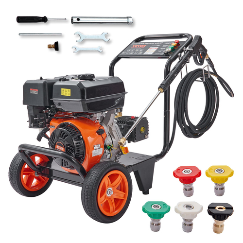 VEVOR Gas Pressure Washer, 4400 PSI 4.0 GPM, Gas powered Pressure Wash with Copper Pump, πιστόλι ψεκασμού και ράβδο επέκτασης, 5 ακροφύσια γρήγορης σύνδεσης, για καθαρισμό αυτοκινήτων, σπιτιών, δρόμων, αίθριων