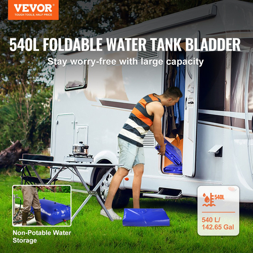 VEVOR Portable Water Storage Bladder 142.7 Gal 1000D PVC πτυσσόμενη δεξαμενή νερού