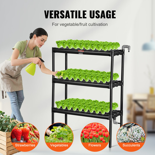 VEVOR Hydroponics Growing System 108 Sites 3-Layer Hydroponic Grow Kit Σωλήνες PVC