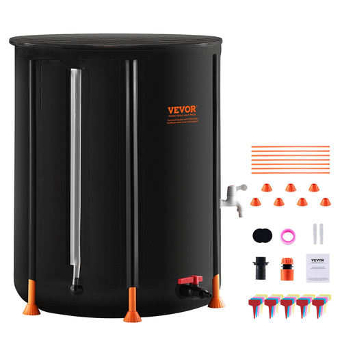 VEVOR Πτυσσόμενο Rain Barrel 100 Gal Rain Catcher με Spigots και κιτ υπερχείλισης