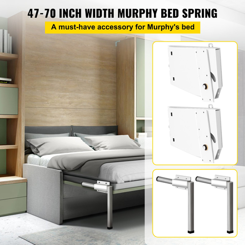 VEVOR Murphy Στερέωση Wall Springs Mechanism Heavy Duty Support Hardware Kit DIY for King Queen Bed (Κάθετο), Λευκό