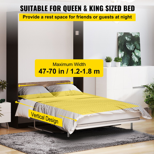 VEVOR Murphy Στερέωση Wall Springs Mechanism Heavy Duty Support Hardware Kit DIY for King Queen Bed (Κάθετο), Λευκό