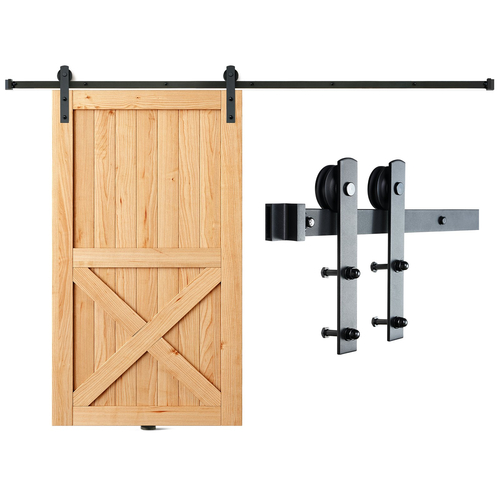 VEVOR 8FT Sliding Barn Door Hardware Kit, 330LBS Loading Heavy Duty Track Track Kit for Single Door, Fit 3,7-4,3FT πλάτος και 1,3&quot;-1,8&quot; πάχος πόρτας, με λεία &amp; αθόρυβη τροχαλία (I Shape)