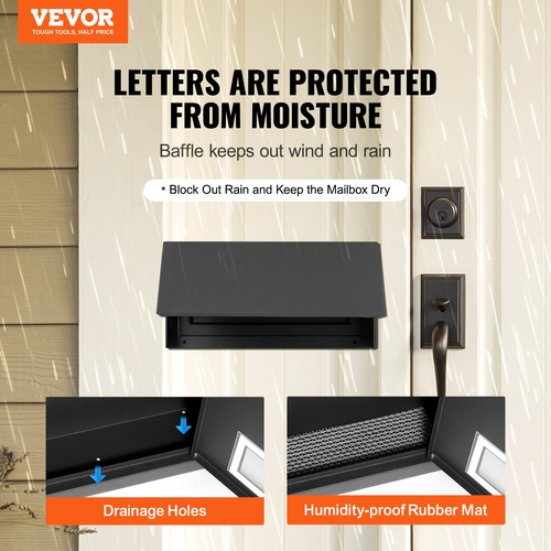 VEVOR Through The Door Key Drop Box Mailbox with Combination Lock Black