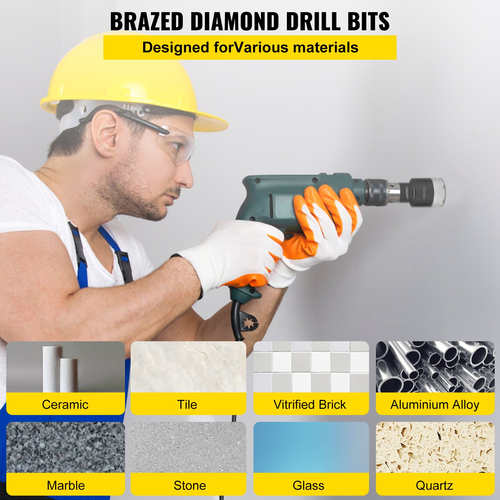 VEVOR Diamond Drill Bits 6PCS Diamond Hole Saw 20/35/40/50/55/68mm Tile Hole Saw Kit Vecuum Brazed Diamond Drill Drill Bit 0,59in/15mm Segment Tile Hole Saw w Θήκη αποθήκευσης για κεραμική μαρμελάδα από κεραμίδια