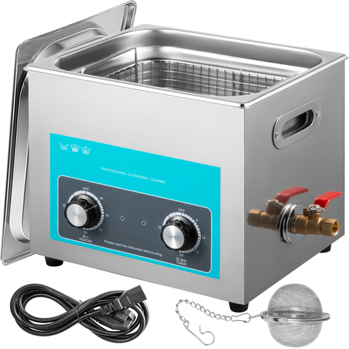 VEVOR 10L Ultrasonic Cleaner Καθαριστικό κοσμημάτων με χρονοδιακόπτη θερμάστρας για πόμολο καθαρισμού κοσμημάτων Δαχτυλίδια γυαλιών Οδοντοστοιχίες Μουσικά όργανα