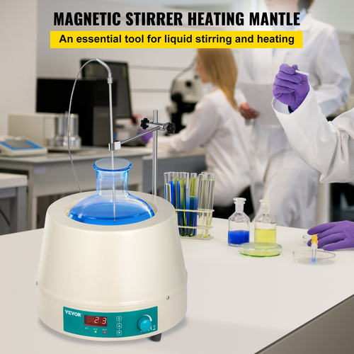 VEVOR 2000ML Magnetic Stirrer Heating Mantle 450W Electric Digital Heating Mantle Lab Equipment Στρογγυλό κάτω μέρος για θέρμανση και ανάδευση υγρών