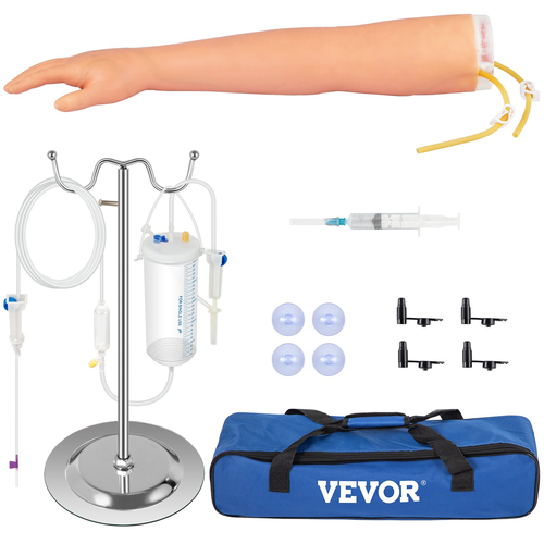 VEVOR Phlebotomy Practice Kit, IV Venipuncture Intravenous Training, High Simulation IV Practice Arm Kit with Carrying Bag, Practice and Perfect IV Skills, για φοιτητές Νοσηλευτές και επαγγελματίες