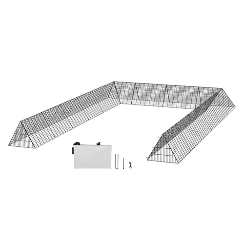 VEVOR Chicken Tunnels, 236,2 x 157,5 x 24,2 ίντσες (ΜxΠxΥ) Σήραγγες κοτόπουλου για αυλή, φορητές σήραγγες κοτόπουλου για εξωτερικό χώρο με γωνιακό πλαίσιο, 2 σετ, κατάλληλο για κοτόπουλα, πάπιες, κουνέλια