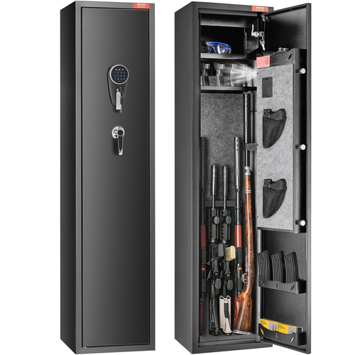 VEVOR 7-8 Rifles Gun Safe, Rifle Safe με ψηφιακό πληκτρολόγιο &amp; κλειδαριά, ντουλάπι αποθήκευσης όπλων για κυνηγετικά όπλα με ενσωματωμένο ντουλάπι αποθήκευσης, αφαιρούμενο ράφι αποθήκευσης για το σπίτι Long Gun και πιστόλια