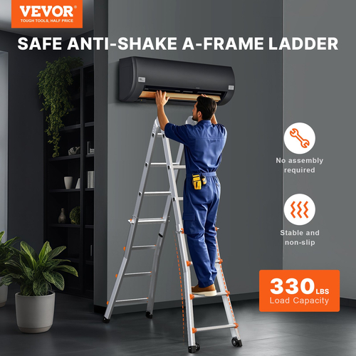 VEVOR Telescoping Ladder A Frame 16.7 FT Extension Multi-Function for Homework