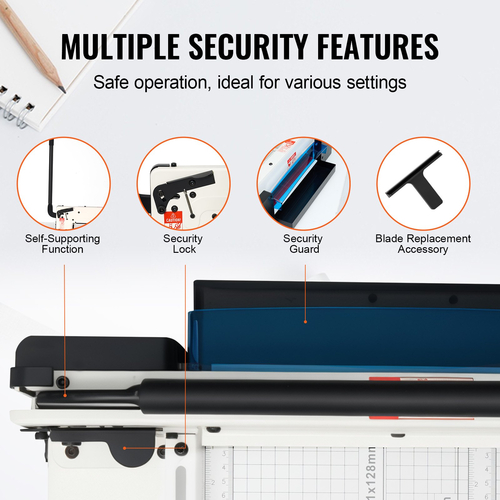 VEVOR Paper Cutter 12&quot; A4 Guillotine Paper Trimmer 400 Sheet Capacity Metal Base