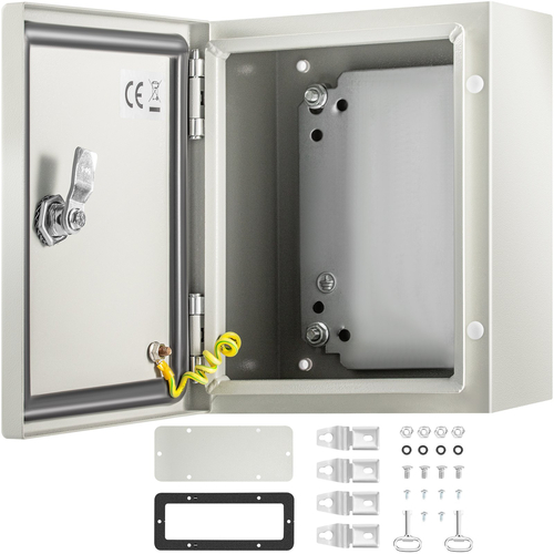 Ατσάλινο περίβλημα VEVOR NEMA, 10 x 8 x 6\&#039;\&#039; NEMA 4X Steel Electrical Box, IP66 Waterproof &amp; Dustproof, Ηλεκτρικό κουτί σύνδεσης εξωτερικού/εσωτερικού χώρου, με πλάκα τοποθέτησης