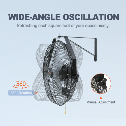 VEVOR Βιομηχανικός ανεμιστήρας τοίχου Μεταλλικός 44,6 cm Ανεμιστήρας 3 Ταχύτητες