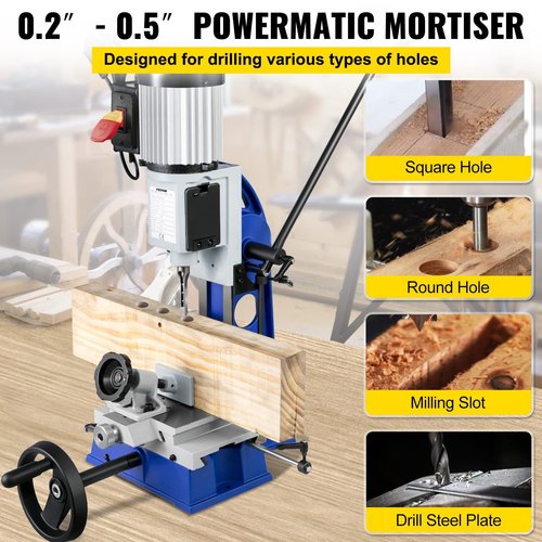 VEVOR Mortise Machine Powermatic Mortise με κινητό πάγκο εργασίας για ξυλουργική