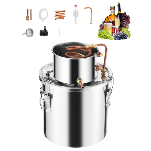 VEVOR Moonshine Still 5 Gal Water Alcohol Distiller Kit ζυθοποιίας από ανοξείδωτο χάλυβα