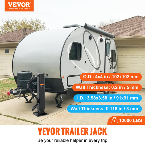 VEVOR Jack Trailer, Trailer Tongue Jack Welding-on 12000 lb Weight Capacity, Trailer Jack Stand με λαβή για ανύψωση RV Trailer, Horse Trailer, Utility Trailer, Yacht Trailer