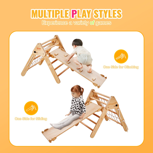 VEVOR Pikler Triangle Set 4 σε 1 Montessori αναρριχητικά παιχνίδια για νήπια 1-3 ετών