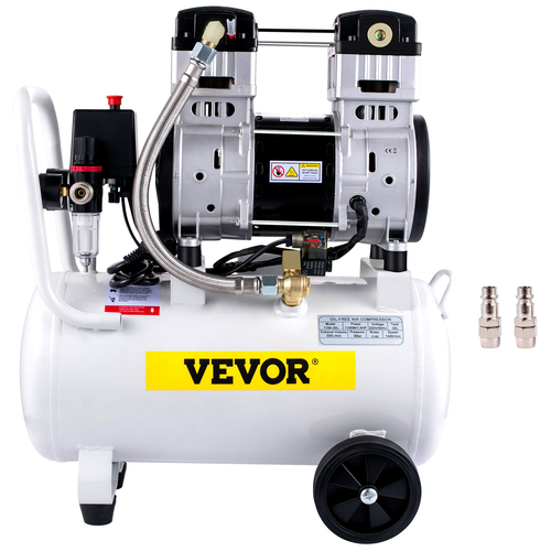 VEVOR Air Compressor, Δεξαμενή αεροσυμπιεστή 30L/6,6 Gallon, φορητό κιτ αεροσυμπιεστή χωρίς λάδι 1,5HP 1100W για γκαράζ, Ultra Quiet, 102PSI, 7,1CFM, 1440RPM, για φούσκωμα ελαστικών,Ανακαίνιση σπιτιού, To Airo