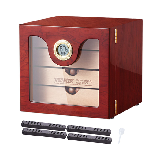 VEVOR 100 Cigar Humidor Ντουλάπι Cedar Cigar Box Υγραντήρας &amp; υγρόμετρο &amp; ράφι