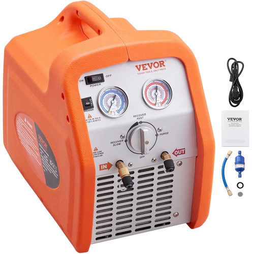 VEVOR Portable 3/4 HP Refrigerant Recovery Machine - AC Recovery Machine with High Pressure Protection 220-240V 60Hz Recovery Machine HVAC for Vapor Liquid Refrigerant, Car Conditioning