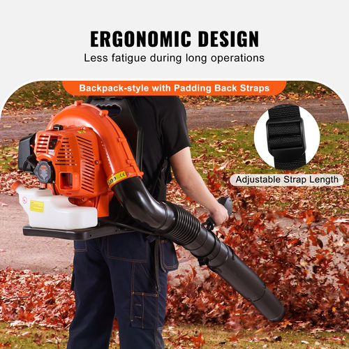 VEVOR Backpack Leaf Blower 79CC 2-Cycle Gas Leaf Blower 930CFM Όγκος αέρα 184MPH