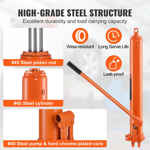 VEVOR Hydraulic Long Ram Jack, κύλινδρος ανύψωσης κινητήρα 3 τόνων με μονοέμβολη αντλία και βάση Clevis, υδραυλικός κύλινδρος εμβόλου για ανυψωτικά μηχανών ανύψωσης, υδραυλικοί γερανοί γκαράζ/καταστημάτων, μηχανικοί, αγροκτήματος