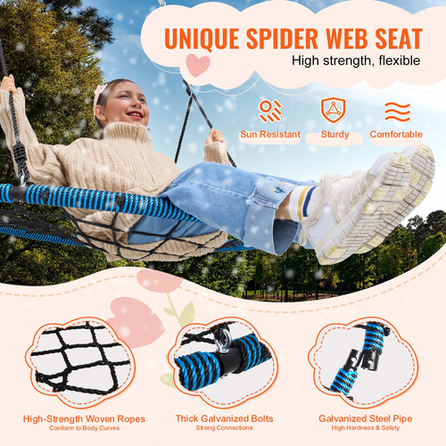 VEVOR Spider Web Saucer Swing 40 ιντσών στρογγυλές κούνιες για παιδιά εξωτερικού χώρου 750 λίβρες