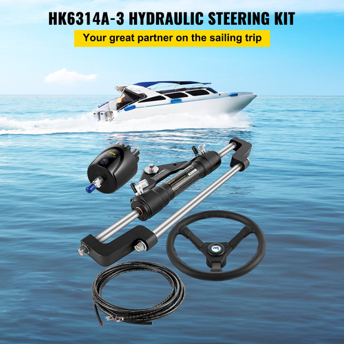 VEVOR Hydraulic Boat Steering Kit, 300HP Hydraulic Steering Kit Αντλία κράνους, Υδραυλικό εξωλέμβιο κιτ διεύθυνσης με υδραυλικό σωλήνα διεύθυνσης 14 ποδιών για σύστημα διεύθυνσης σκάφους