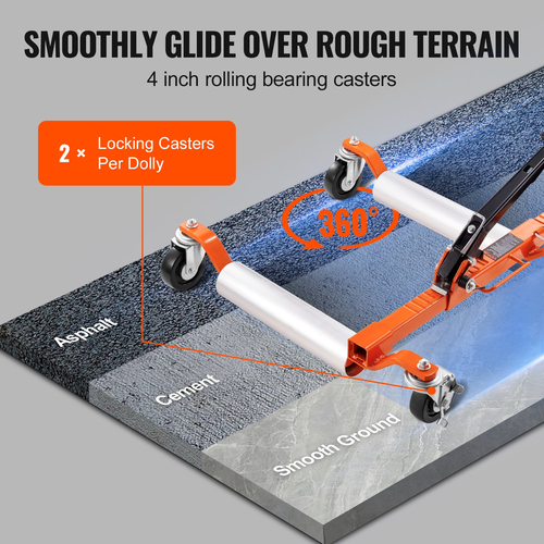 VEVOR Ratcheting Wheel Dolly Auto Vehicle Positioning Moving Lift Jack 1500 lbs