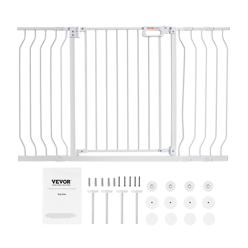 VEVOR Baby Gate, 29,5&quot;-53&quot; Extra Wide, 30&quot; High, Dog Gate για σκάλες, πόρτες και σπίτι, Easy Step Walk Thru Auto Close Child Gate Πύλη ασφαλείας για κατοικίδια με κιτ τοποθέτησης πίεσης και κιτ τοποθέτησης στον τοίχο, λευκό