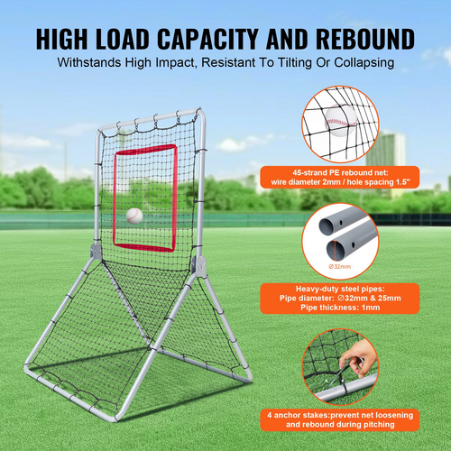 VEVOR Baseball And Softball Rebounder Net 3,5 x 6 ft 5 ρυθμιζόμενες γωνίες