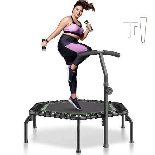 VEVOR 54,5&quot; Mini Fitness Trampoline Adults Indoor Exercise Rebounder with Handle