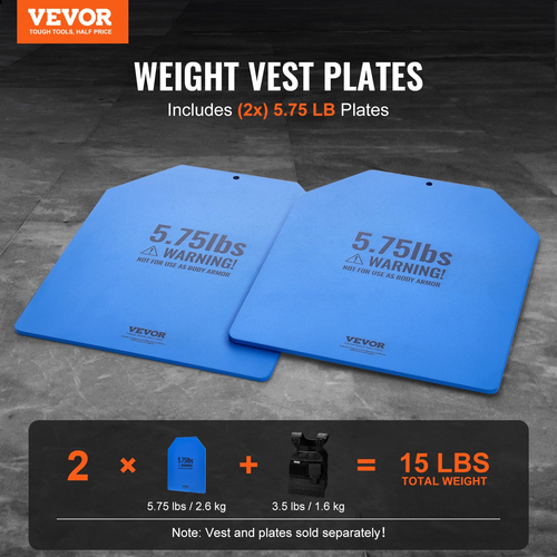 VEVOR Weight Vest Plates for Strength Trainning Running Workout 2x5,75 LB Plates