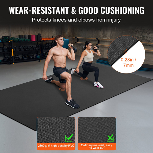 VEVOR Exercise Mat, αντιολισθητικό χαλάκι γιόγκα Gym Fitness Pilate Workout Mat (12x6ft)