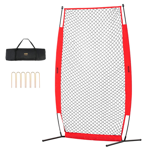 VEVOR I Screen Baseball για Batting Cage, 7x4 ft Baseball &amp; Softball Screen Safety, Body Protector Φορητή οθόνη κτυπήματος με Carry Bag &amp; Ground Stakes, Baseball Pitching Net for Pitchers Protection