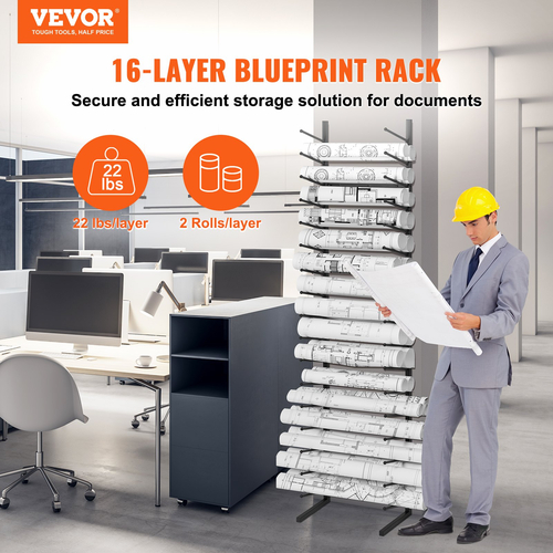 VEVOR Blueprint Storage Rack Κάθετη κρεμαστή θήκη οθόνης 16 επιπέδων