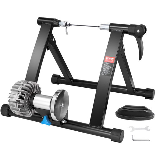 VEVOR Bike Trainer Stand, Fluid Stationary Bike Stand για τροχούς 26&quot;-29&quot;, Flywheel μείωσης θορύβου, φορητή βάση ποδηλασίας για άσκηση ιππασίας σε εσωτερικούς χώρους, με μοχλό γρήγορης αποδέσμευσης &amp; ανύψωση μπροστινού τροχού