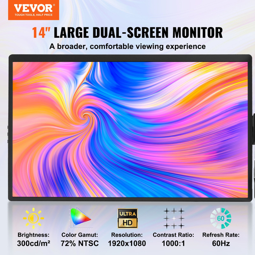 VEVOR Laptop Screen Extender 14in HD 1080P Portable Monitor για φορητό υπολογιστή 13&quot;-17