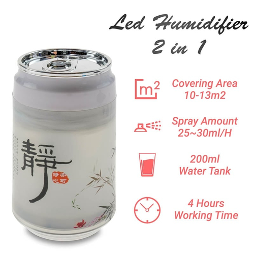 Led Humidifier 2 in 1 White