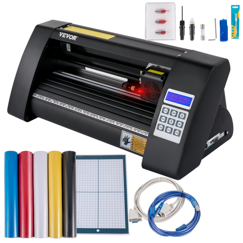 VEVOR Vinyl Cutter, 375mm Vinyl Plotter, LED Screen Plotter Cutter, Ημιαυτόματο ενσωματωμένο οπτικό μάτι για ακριβή καθοδήγηση, συμβατό με λογισμικό SignMaster για Σχεδίαση επιφάνειας εργασίας συστήματος Windows