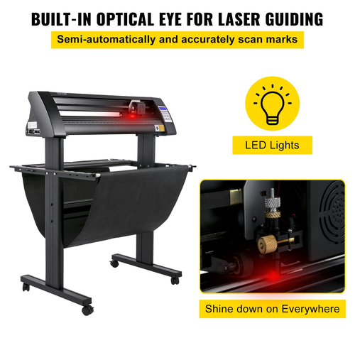 VEVOR Vinyl Cutter, 870mm Vinyl Plotter, LED Screen Plotter Cutter, Ημιαυτόματο ενσωματωμένο οπτικό μάτι για ακριβή καθοδήγηση, συμβατό με λογισμικό SignMaster για σύστημα Windows με βάση