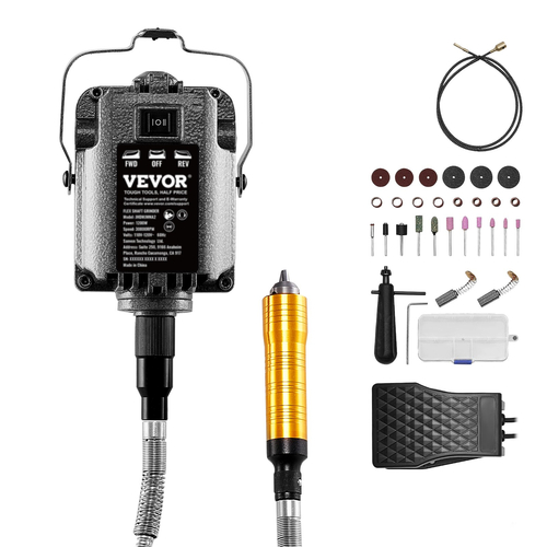 Μύλος VEVOR Flex Shaft 1200W 30000RPM με πεντάλ ποδιού &amp; εξαρτήματα 31 τμχ