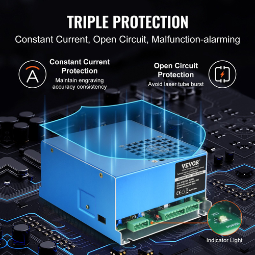 Τροφοδοτικό λέιζερ VEVOR CO2 για χαράκτες και κόφτες λέιζερ σωλήνων λέιζερ 40 W