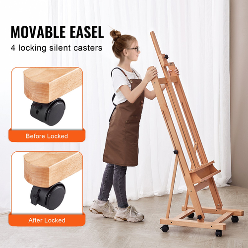 VEVOR Studio H-Frame Easel χωράει τέχνη καμβά έως 48&quot; Beechwood Artists Easel